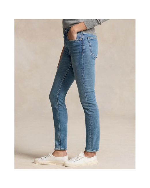 Polo Ralph Lauren Skinny Jeans Met Halfhoge Taille in het Blue