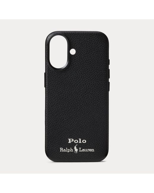 Polo Ralph Lauren Black Leather Magsafe Iphone 17 Case for men
