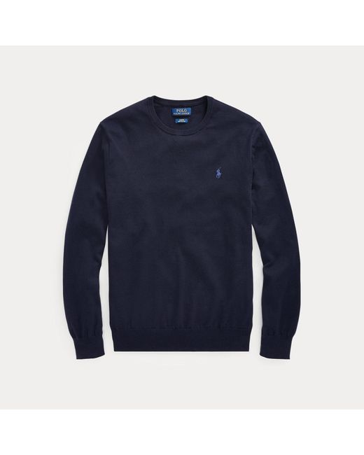 Polo Ralph Lauren Blue Slim Fit Cotton Sweater for men