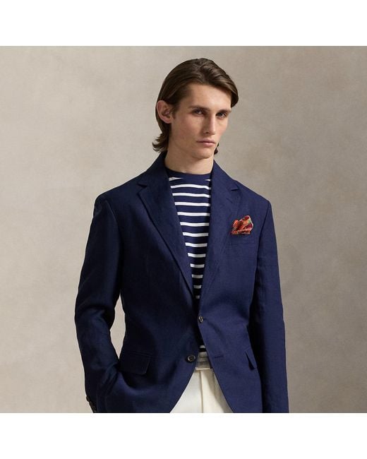 Ralph Lauren Blue Polo Soft Linen Suit Jacket for men