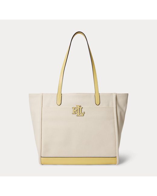 Ralph Lauren Brown Canvas Large Cameryn Tote Bag