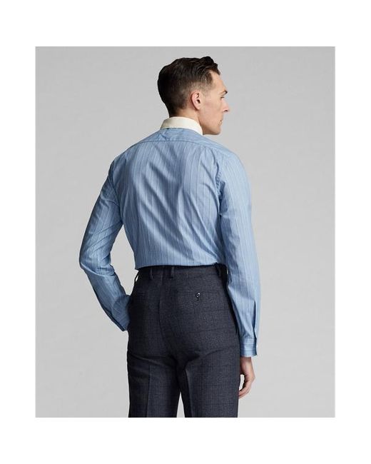 Camicia a righe geometriche Slim-Fit di RRL in Blue da Uomo