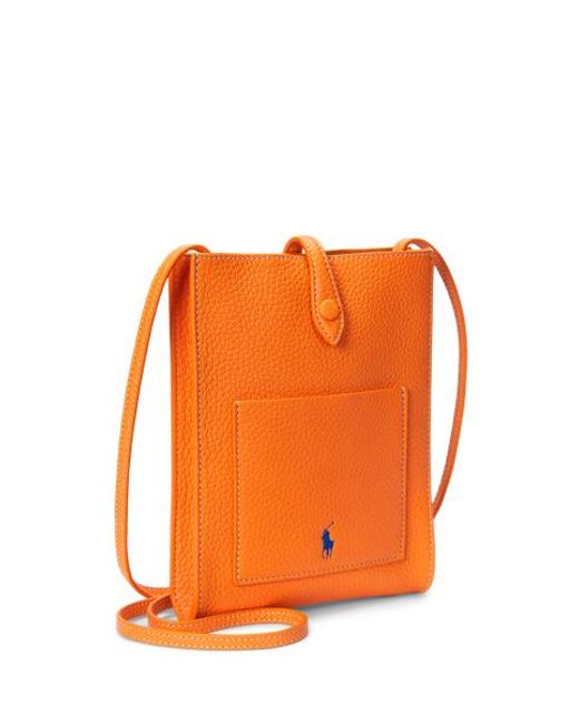 Polo Ralph Lauren Orange Polo Play Leather Pocket Crossbody