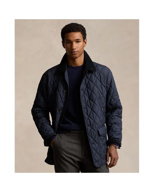 Ralph lauren blue leather jacket hot sale