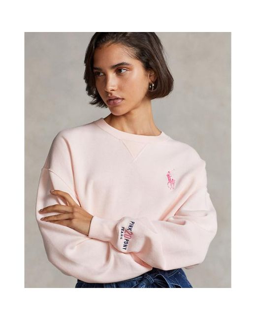 Ralph Lauren Pink Pony Fleece Crewneck Sweatshirt