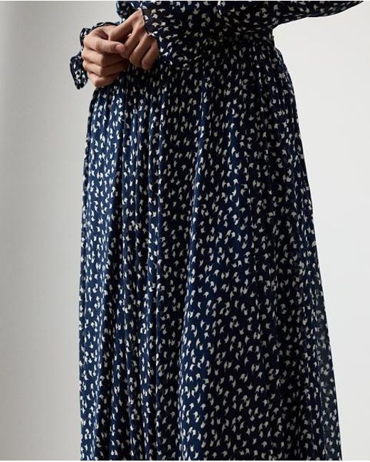 Ralph Lauren Blue Rebekah Geo-Print Georgette Skirt