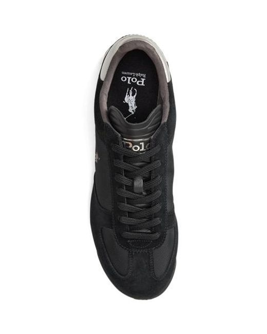 Polo Ralph Lauren Black Varick Suede & Oxford Trainer for men