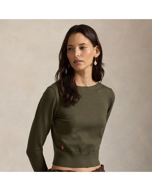 Polo Ralph Lauren Green Cotton-Blend Boatneck Sweater