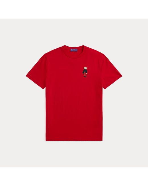 Ralph Lauren Purple Label Red Lunar New Year Polo Bear T-shirt for men