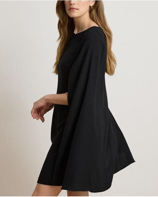 Ralph Lauren Black Cape Georgette Cocktail Dress