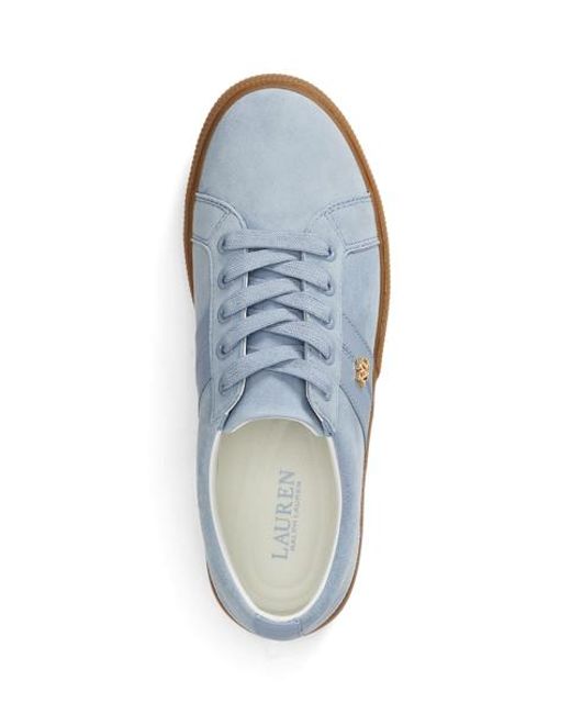 Ralph Lauren Blue Janson Ii Suede & Nappa Leather Trainer