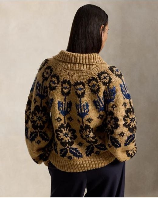Polo Ralph Lauren Black Wool-Blend Keyhole Jumper