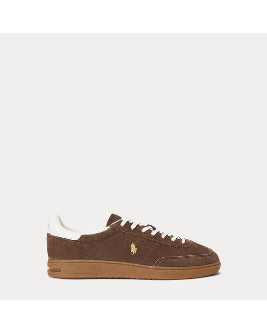 Ralph Lauren Brown Bedford Suede Trainer for men