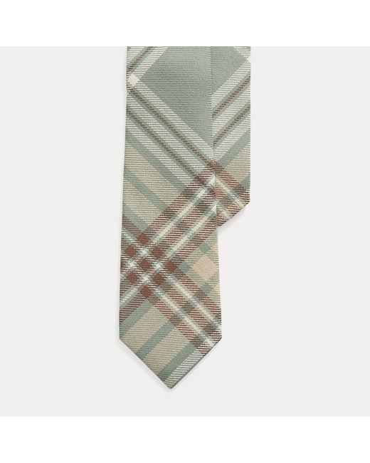 Ralph Lauren Green Plaid Twill Tie for men