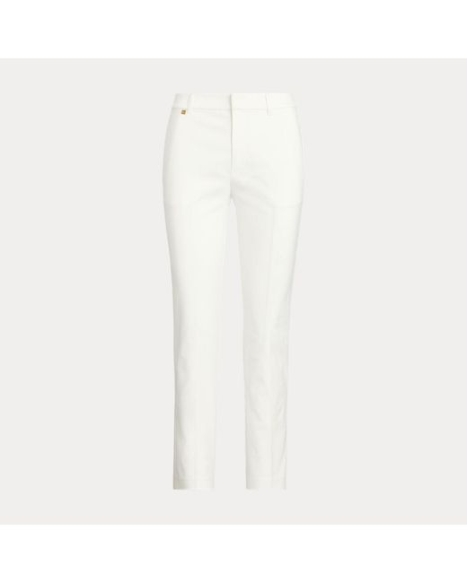 Ralph Lauren White Stretch Cotton-blend Trouser