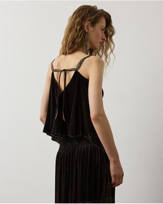 Ralph Lauren Black Idina Velvet Top