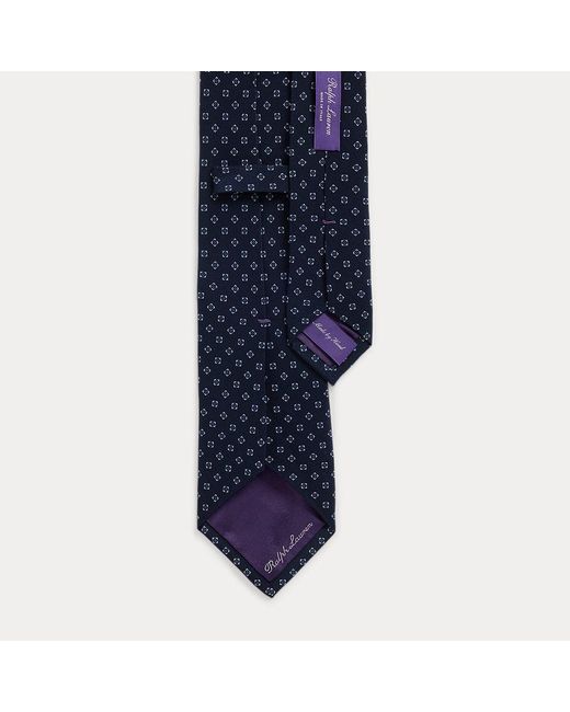 Cravatta in seta con motivo geometrico di Ralph Lauren in Blue da Uomo