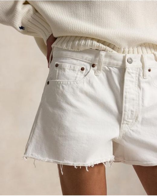 Polo Ralph Lauren White Cut-Off Denim Shorts