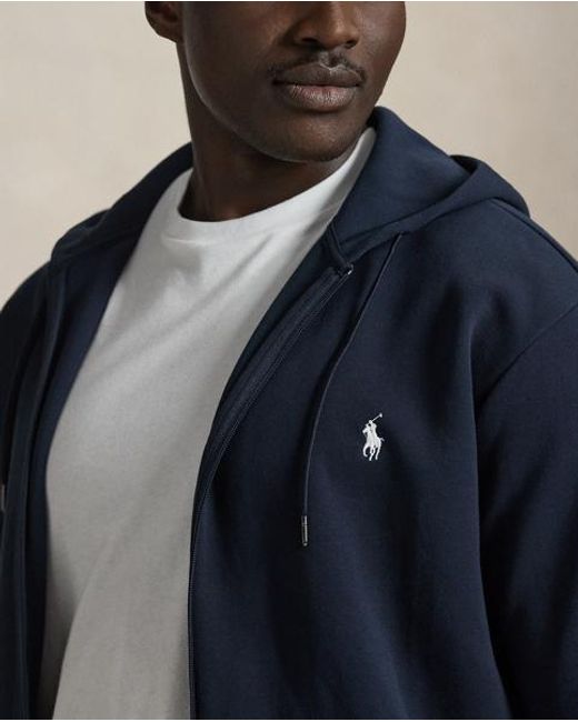 Polo Ralph Lauren Blue Double-Knit Full-Zip Hoodie for men