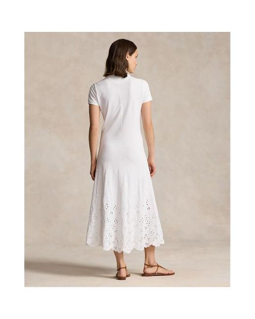 Polo Ralph Lauren Polo-jurk Met Oogjes in het White
