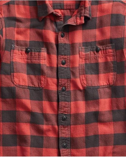 RRL Kariertes Arbeitshemd Aus Twill in Red für Herren