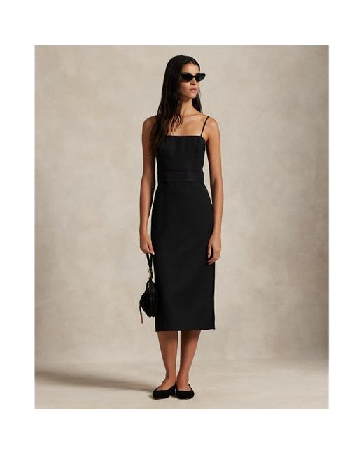 Abito da cocktail in lana e seta di Polo Ralph Lauren in Black