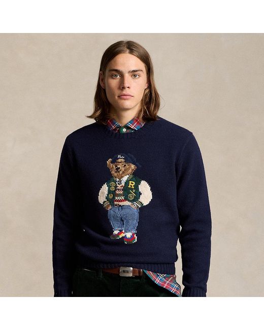 Ralph Lauren Blue Polo Bear Wool-cashmere Jumper for men