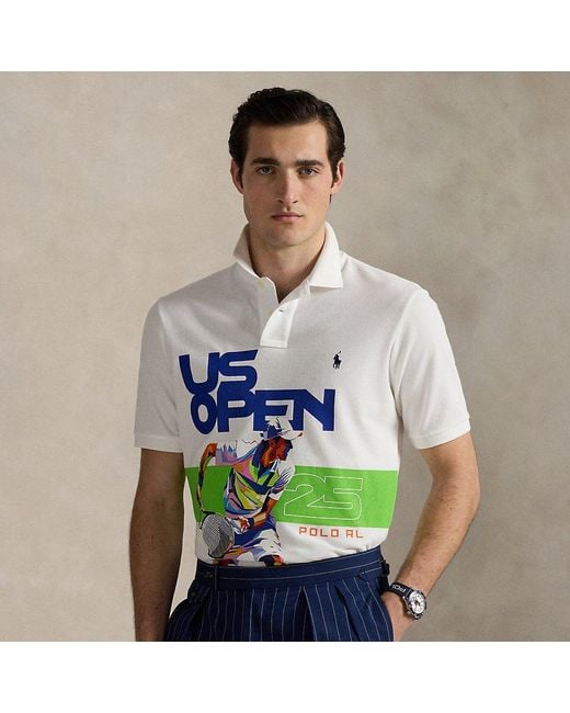 Ralph Lauren Green Us Open Classic Fit Mesh Polo Shirt for men