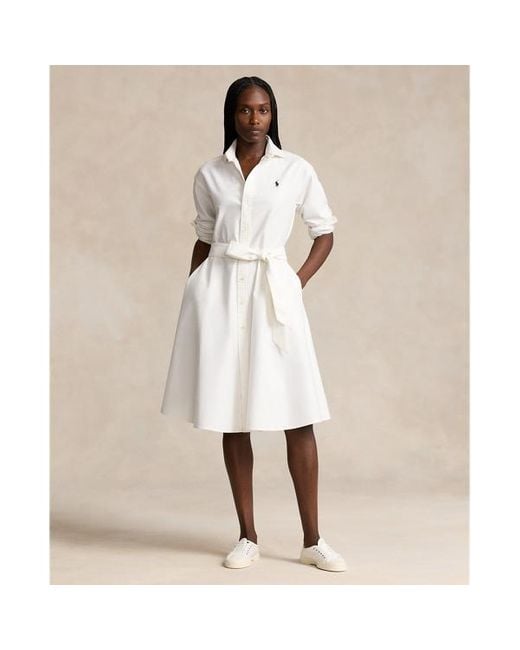 Polo Ralph Lauren Natural Hemdkleid Wimbledon aus Baumwolloxford