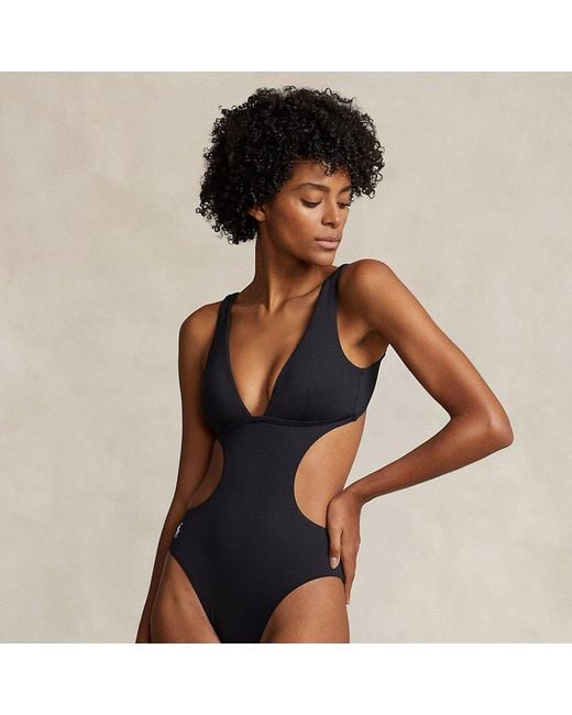 Polo Ralph Lauren Black Cutout One-piece Swimsuit