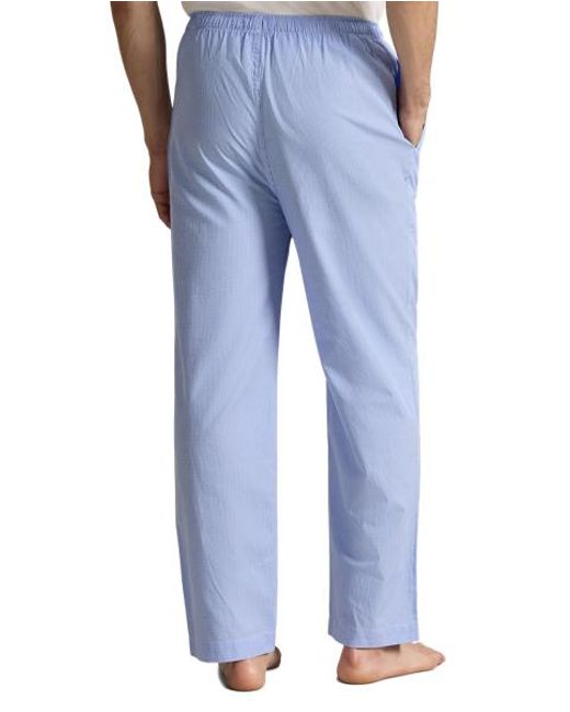 Polo Ralph Lauren Blue Gingham Cotton Sleep Trouser for men