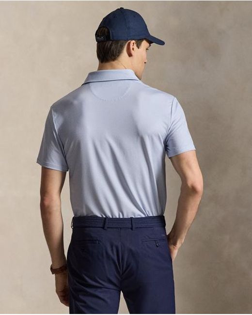 Ralph Lauren Blue Tailored Fit Performance Polo Shirt for men