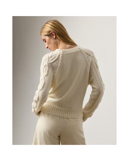 Ralph Lauren Natural Cable-Knit Cashmere Crewneck Jumper
