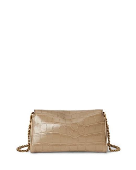 Ralph Lauren Natural Embossed Turn-Lock Wristlet Crossbody