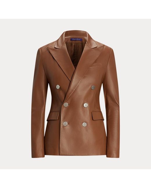 Giacca Camden in agnello di Ralph Lauren in Brown