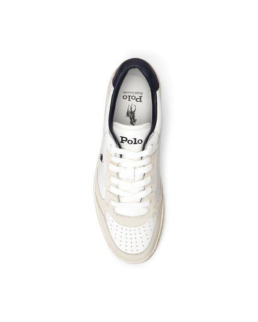 Ralph Lauren Sneaker Court aus Leder und Wildleder in White für Herren