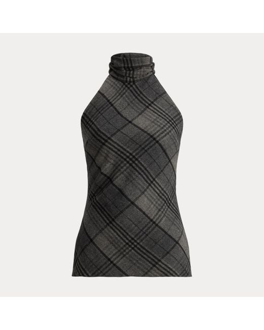 Ralph Lauren Chilton Geruite Wollen Top in het Gray