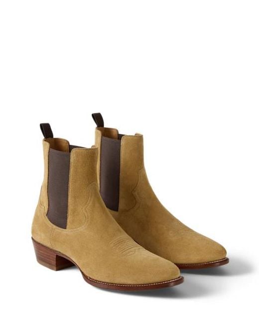 Ralph Lauren Natural Calf-Suede Chelsea Western Boot for men