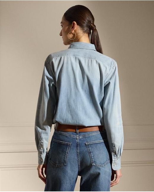 Ralph Lauren Gray Ralph Lauren Adrien Relaxed Fit Cotton Denim Shirt