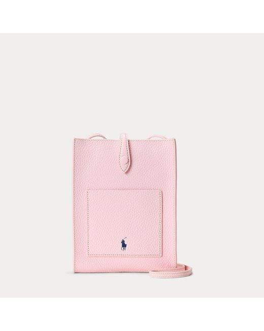 Polo Ralph Lauren Pink Polo Play Leather Pocket Crossbody