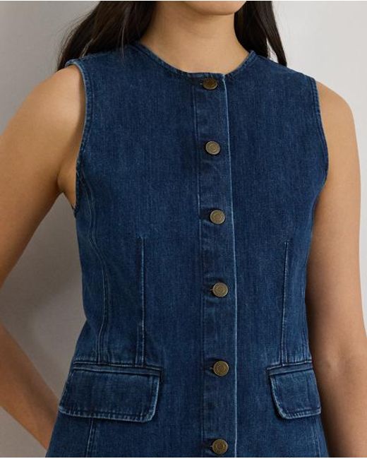 Ralph Lauren Blue Denim Sleeveless Shirt