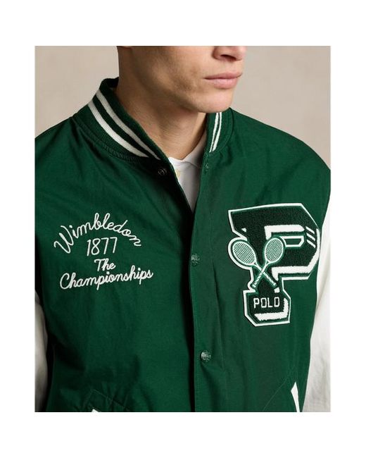 Polo Ralph Lauren Green Wimbledon Letterman Jacket for men