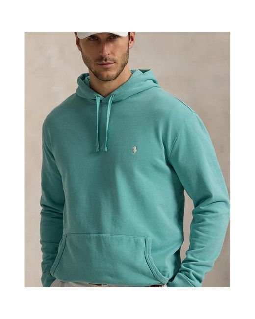 Taglie Plus - Felpa con cappuccio in cotone loopback di Ralph Lauren in Green da Uomo