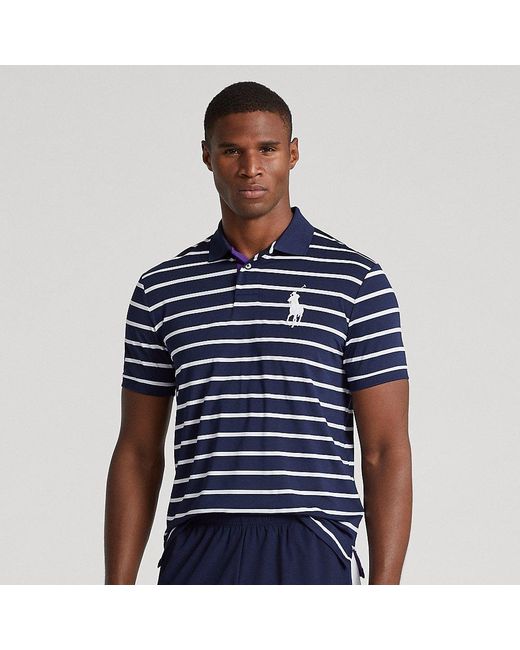 POLO RALPH LAUREN Wimbledon Logo-Embroidered Striped Cotton-Jersey Polo  Shirt for Men