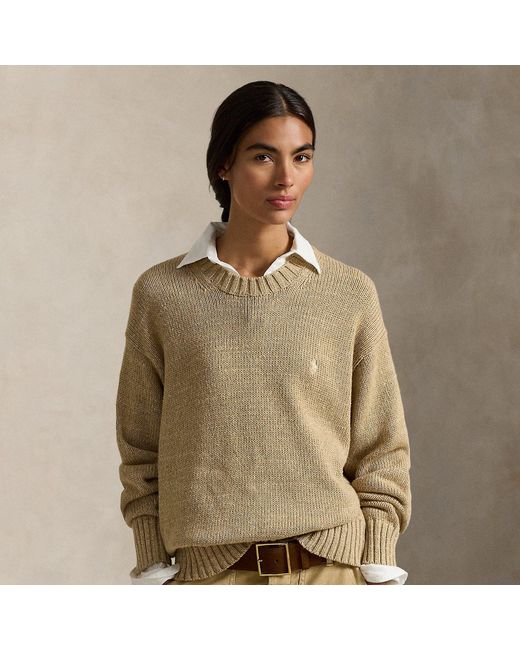 Polo Ralph Lauren Natural Logo Cotton Crewneck Jumper