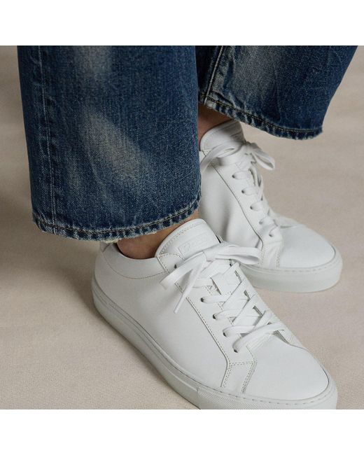 Ralph Lauren White Jermain Leather Trainer for men