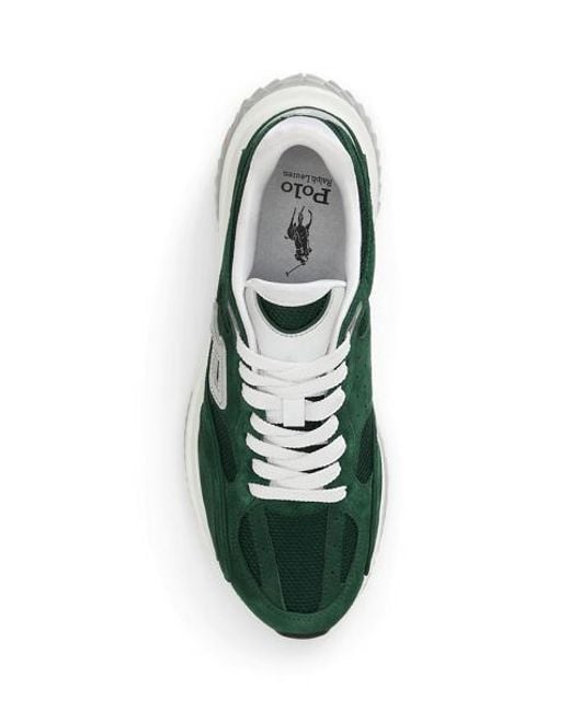 Polo Ralph Lauren Green Modern Trainer 200 Suede-Paneled Trainer for men