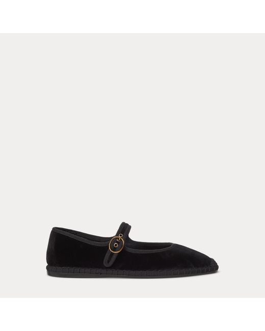 Polo Ralph Lauren Black Velvet Mary Jane Espadrille