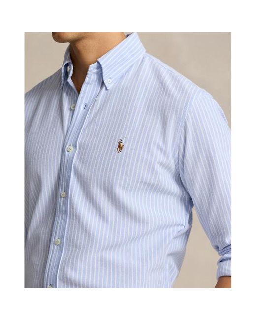 Polo Ralph Lauren Gestreept Gebreid Oxford Overhemd in het Blue voor heren
