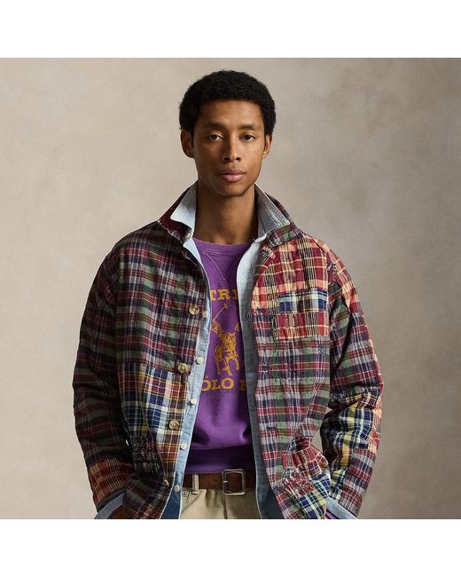 Polo Ralph Lauren Brown Patchwork Madras Overshirt for men